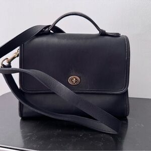 Vintage Coach Leather Bag dark blue